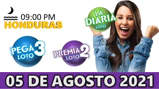 Sorteo 09 PM Loto Honduras, La Diaria, Pega 3, Premia 2, Jueves 05 de agosto 2021 |✅🥇🔥💰