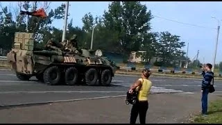 20.06.14 в 06:35 колонна ополченцев двигалась в сторону Перевальска