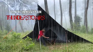 CAMPING IN HEAVY RAIN AND THUNDERSTORMS - RELAXING RAIN SOUNDS - ASMR