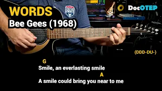 Words - Bee Gees (1968) - Easy Guitar Chords Tutorial with Lyrics SHORT