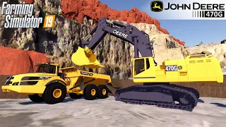 Farming Simulator 19 - DEERE 470G Big Excavator Loads 200 Ton Into A Dump Truck