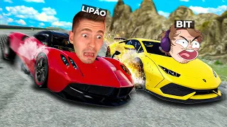 LIPÃO e BITGAMER descendo a LADEIRA no BeamNG Drive!