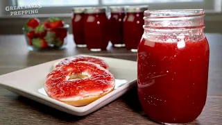 Making and Canning Strawberry Jam - Smooth Preserves from Fresh Strawberries