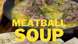 HOW TO MAKE GREEK MEATBALL SOUP - GIOUVARLAKIA | @therealgreekchef