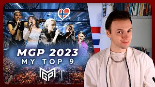 MY TOP 9 of MELODI GRAND PRIX 2023! Norway National Selection for Eurovision 2023 with comments