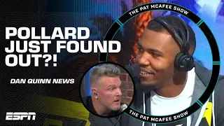 Tony Pollard finds out Dan Quinn left the Cowboys LIVE on The Pat McAfee Show 😱