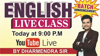 English Live Class | Use of Than | Foundation Live Class by Dharmendra Sir