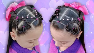 PEINADO PARA NIÑAS CON CABELLO SUELTO 💕 IDEA PARA SAN VALENTÍN 💘💌🌹