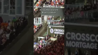 Machine Gun Kelly Rode A Zip Line Across The Cleveland Browns Stadium 😳