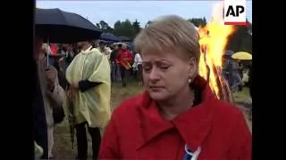 Bonfire as part of celebrations to mark anniversary of Baltic Way protest