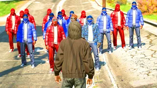 STORY OF 1 MAN VS BLOODS AND CRIPS  gta 5