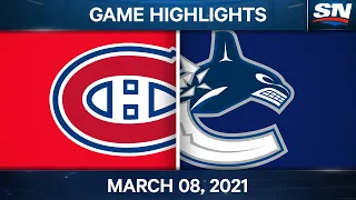 NHL Game Highlights | Canadiens vs. Canucks – Mar. 8, 2021