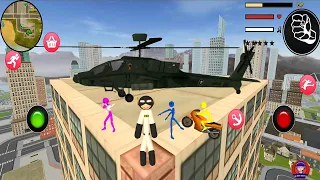Batman Spider Stickman Rope Hero - I Stole The Helicopter #8 - Android Gameplay