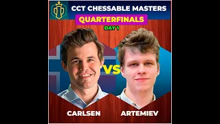 Magnus Carlsen vs Vladislav Artemiev | QUARTERFINALS CCT Chessable Masters 2023  Day 1 April 3, 2023