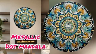 Mesmerising Metallic Dot Mandala Painting Tutorial