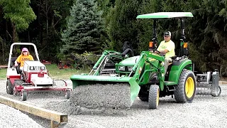 DUELING Power Rakes!! ShelterLogic Shed Floor! Indiana Limestone.