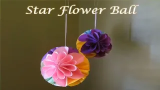 Star Flower Ball | Easy Paper Flower Ball Tutorial