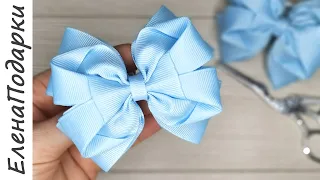 🎀 БАНТ ИЗ ЛЕНТ 🎀 Bows bow / Канзаши мастер-класс ЕленаПодарки