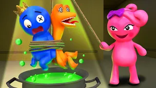 Rainbow Friend 2 - Bad Girl Pink Want To Eat Blue And Orange | Rainbow Friend Cartoons Animation