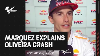 Marc Marquez apologises to Miguel Oliveira and explains the crash 🎙️ | 2023 #PortugueseGP