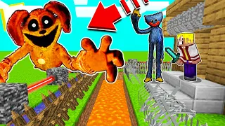 7 HACKS de CONSTRUCCIÓN SEGURA contra MONSTER DOGDAY MUTANTE en MINECRAFT