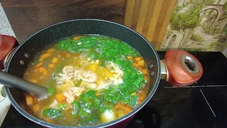 Healthy fish soup quickly. Red fish soup is inexpensive