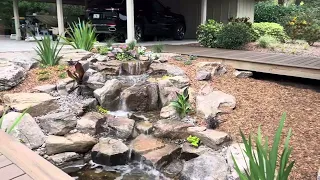 Beautiful front entry pond/