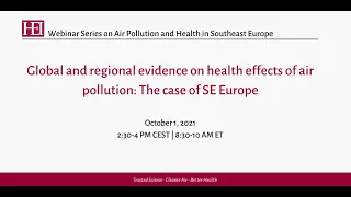 Global and regional evidence on health effects of air pollution: The case of SE Europe (Webinar 1)