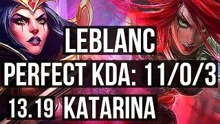 LEBLANC vs KATARINA (MID) | 11/0/3, 71% winrate, Legendary | EUW Master | 13.19