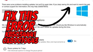 FIX THIS ERROR ON Windows 10 KB5034441 Security Update Vulnerability Fails Errors 0x80070643