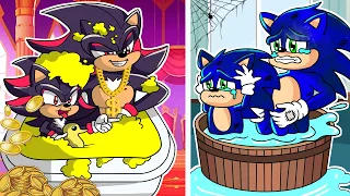 RICH SHADOW vs BROKE SONIC Family! Poor Sonic Sad Backstory | Sonic's Official Channel