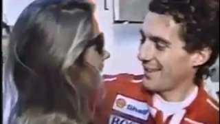 Ayrton Senna Beija Adriane Galisteu Depois de Vencer em Mônaco