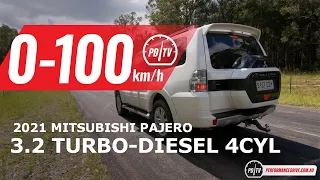 2021 Mitsubishi Pajero 0-100km/h & engine sound