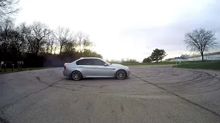 BMW E90 M3 first time doing donuts