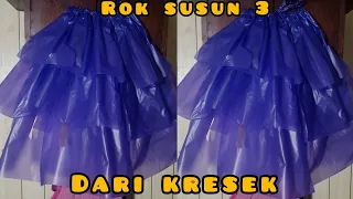 cara membuat rok kresek tumpuk 3