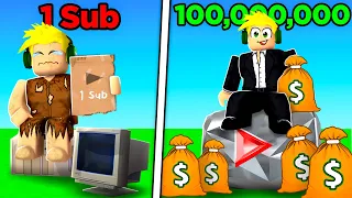 From 1 To 100,000,000 SUBSCRIBERS (Roblox Tycoon)