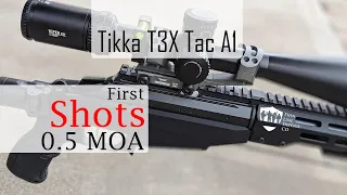 Tikka T3x tac a1  -  3 shot zero and first shots