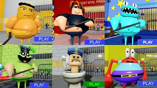 All Games BARRY'S PRISON RUN Roblox Gegagedigedagedago Bacon Spongebob Skibidi Toilet IN REAL LIFE
