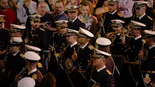 Procesión Magna Almería- Entrada del Señor de Pasión. Acompaña Banda Tres Caídas de Triana