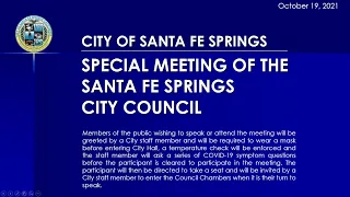 10-19-21 Special City Council Meeting
