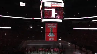 Caps Raise 2018 Stanley Cup Banner