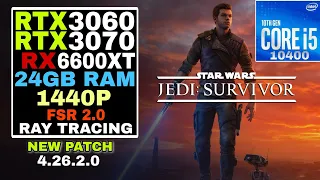 RTX 3070 , RTX 3060 , RX 6600 XT | Star Wars Jedi: Survivor | I5 10400 + 24GB RAM | RTX ON