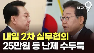 野, '특검·25만원 지원금' 의제 놓고 강경 기류…25일 영수회담 2차 실무협의