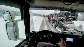 POV Driving Scania R560 V8 - Christmas trip Rv3