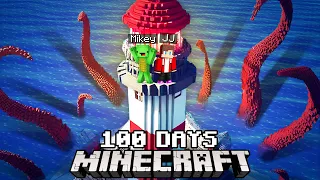 JJ and Mikey Survive 100 Days On The BEACON in Minecraft ! - Maizen