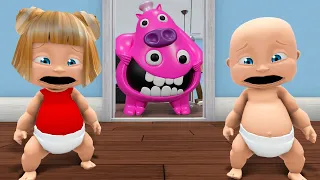 Baby & Girlfriend Escape EVIL Monster!