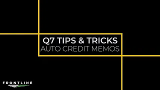 Frontline Q7 - Tips & Tricks - Auto Credit Memos