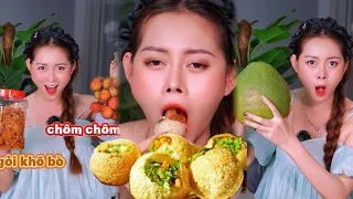 Gỏi Khô Bò Chôm Chôm Bưởi Kết Hợp Với Bánh Pani Puri Ấn Độ-Ngon Điếng 🤣