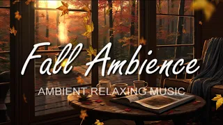 FALL AMBIENCE ll COZY Autumn Porch ll Fire Crackling, Birds Singing, Instrumental Music
