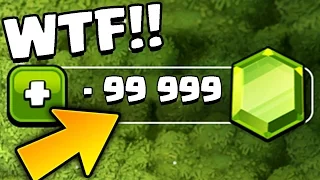 Clash of Clans – “NEGATIVE GEMS!” NEW Gem Glitch/Bug! - Strange Gems in CoC!! How is THIS Possible?!